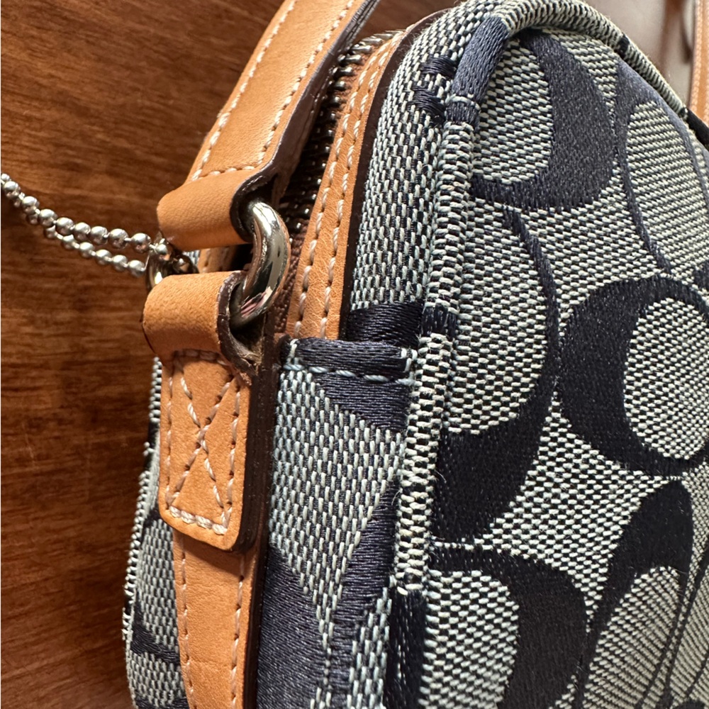Coach Signature Blue Canvas Shoulder Bag Canvas 6073 - Picture 5 of 10